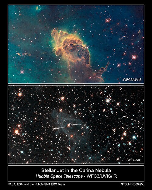 Carbin Nebula in visible and infrared